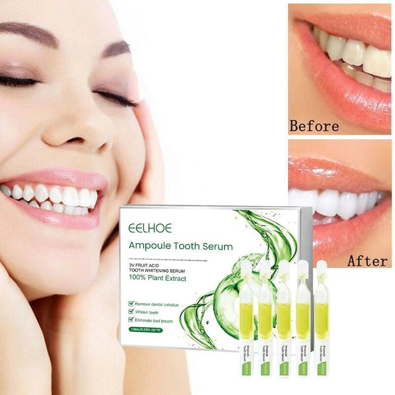 10Pcs Ampoule Toothpaste Tooth Serum Natural Mint Flavor Teeth Whitening Essence Stains Remove Oral Care Toothpaste