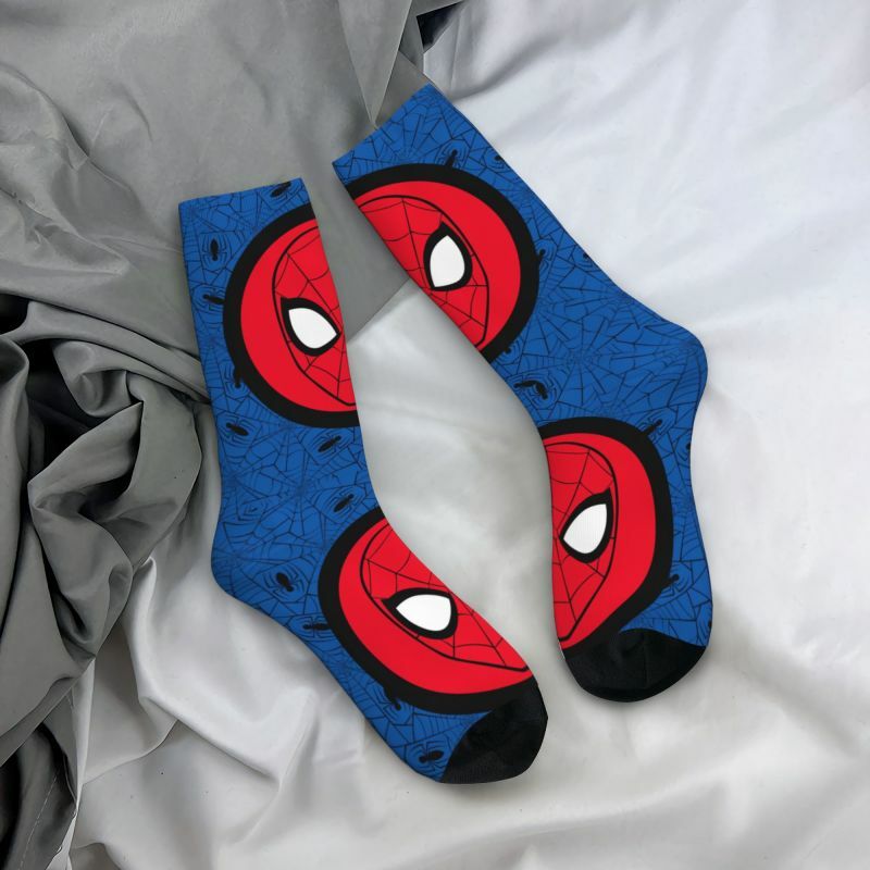 Spider-Man Head Logo Men's Crew Socks Unisex Cool Spring Summer Autumn Winter Dress Socks