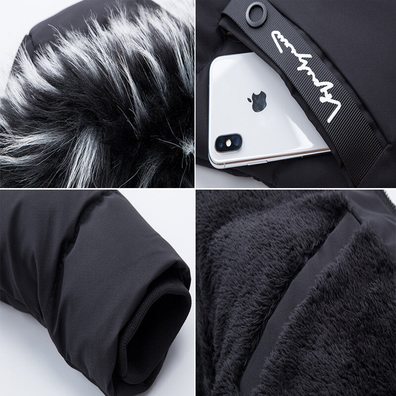 Dimusi-メンズパッド入りロングジャケット、毛皮の襟付き、クラシックな暖かいコート、カジュアルなウインドブレーカー、サーマルウェア、ウィンターファッション