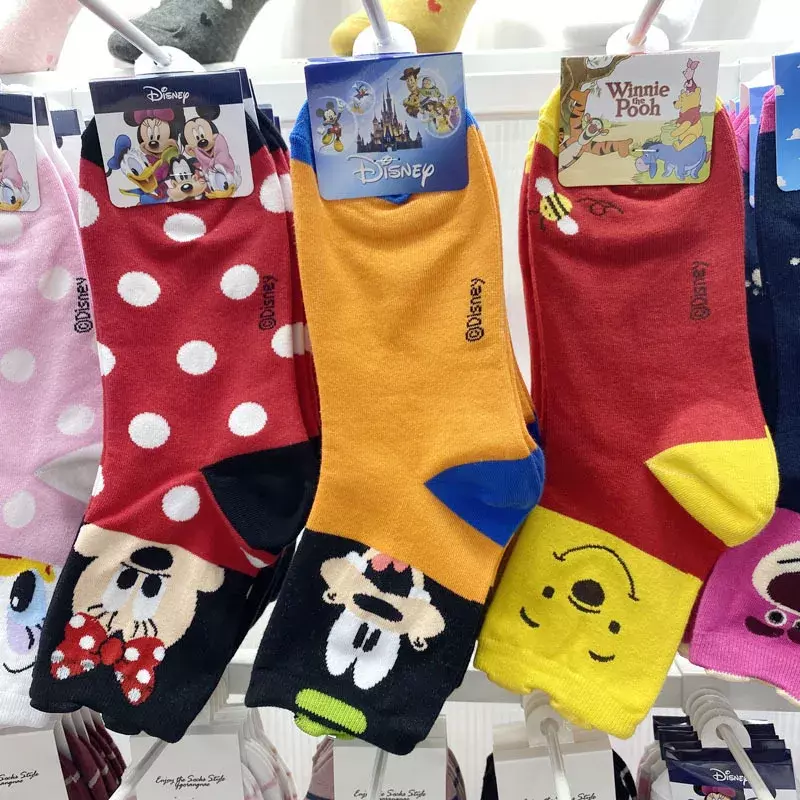 Girl Cartoon Socks Donald Duck Mickey Cartoon Cotton Socks Cute Stitch Minnie Mickey Socks Disney Sock