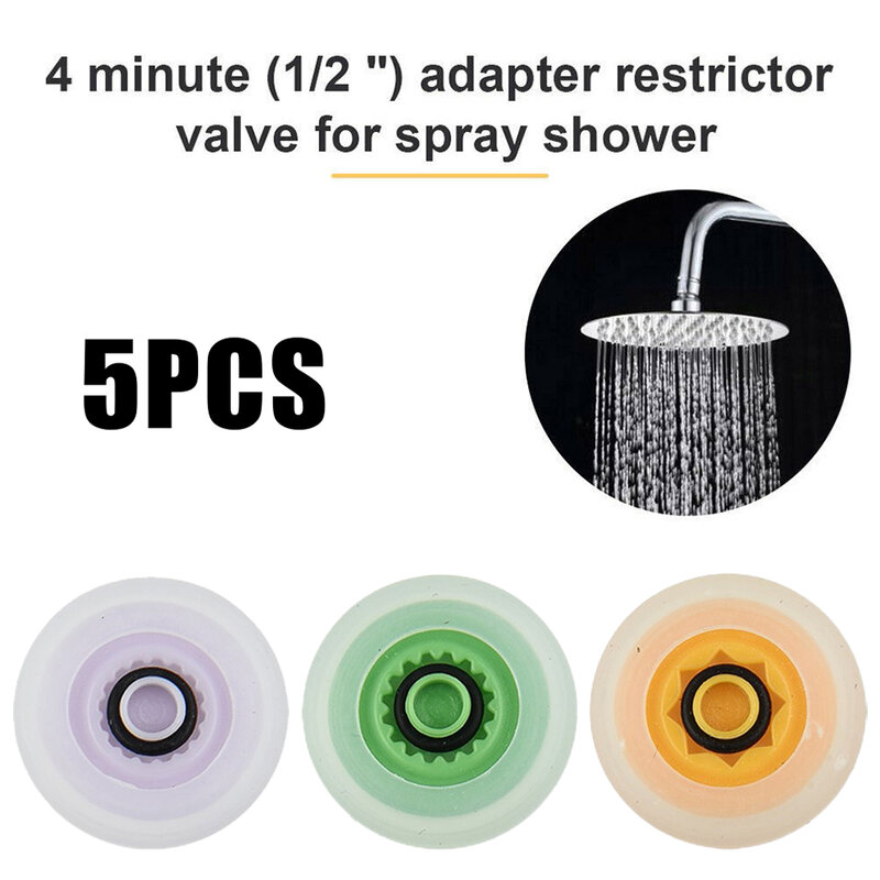 5pcs Shower Flow Reducer Limiter Set Water Saving 4 6 7 L/Min Hose Restrictor Integrated Anti-clogging Dome Screen Faucet Parts
