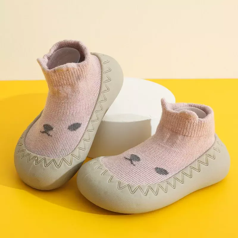 Zapatos de suela de goma suave para bebé, calcetín antideslizante para primeros pasos, botines para niño y niña de 0 a 4 años
