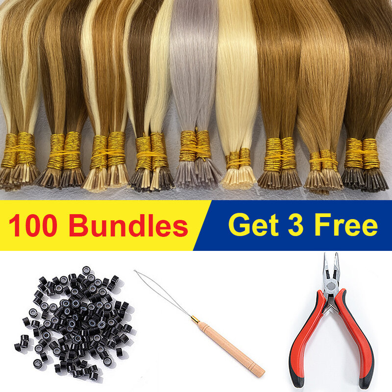 Wholesale Russian Keratin u  I Tip Human Russian Hair Extensions Raw Virgin Double Drawn Remy Hair Extensions