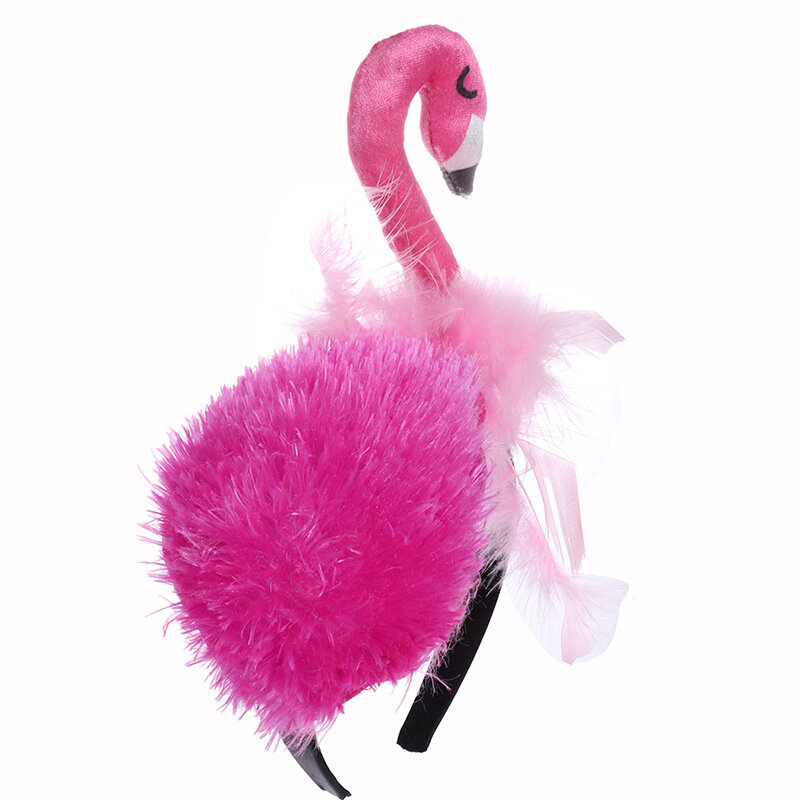 Flamingo Headband para adultos e crianças, Headpiece bonito do pássaro, Cosplay Hair Hoop, Acessórios para cabelo de aniversário, Decoração de festa