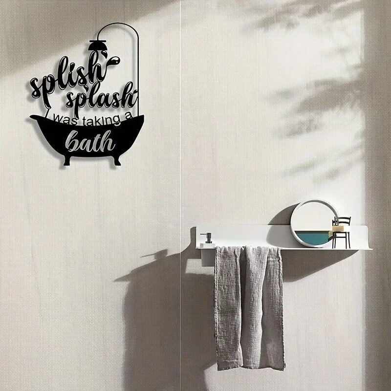 CIFBUY-señal de pared de Metal para baño, decoración del hogar, arte divertido, colgante de pared