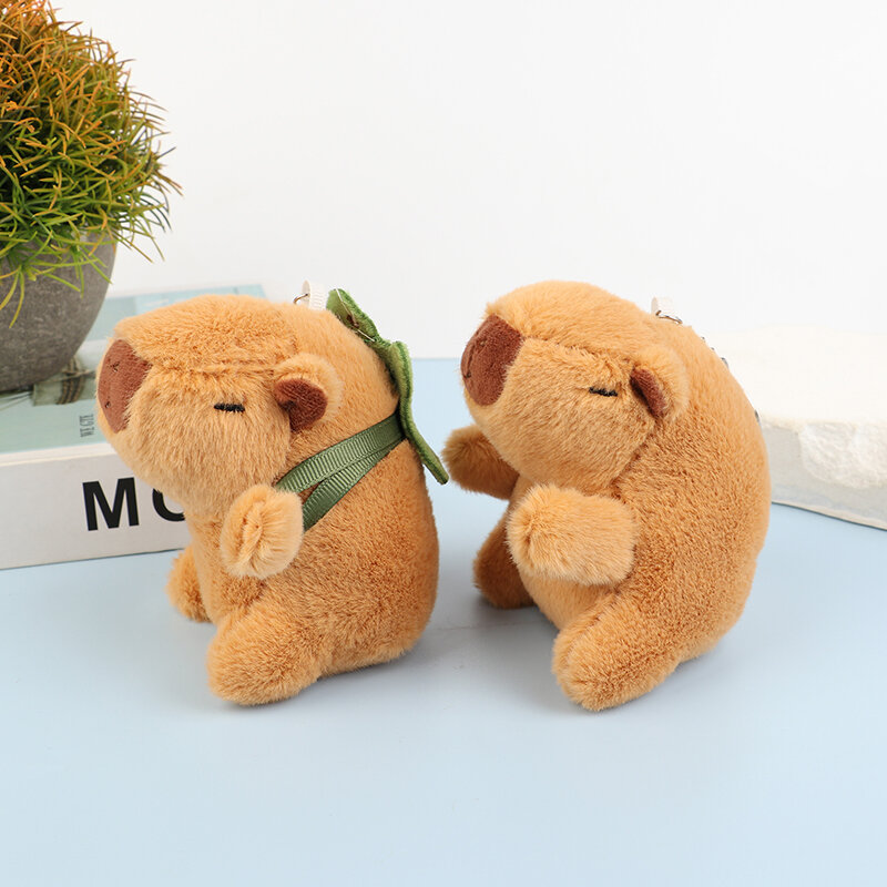 Mainan mewah kartun Capybara liontin boneka Tikus belanda cangkang kura-kura hewan ransel gantungan kunci tas mobil Hadiah Dekorasi
