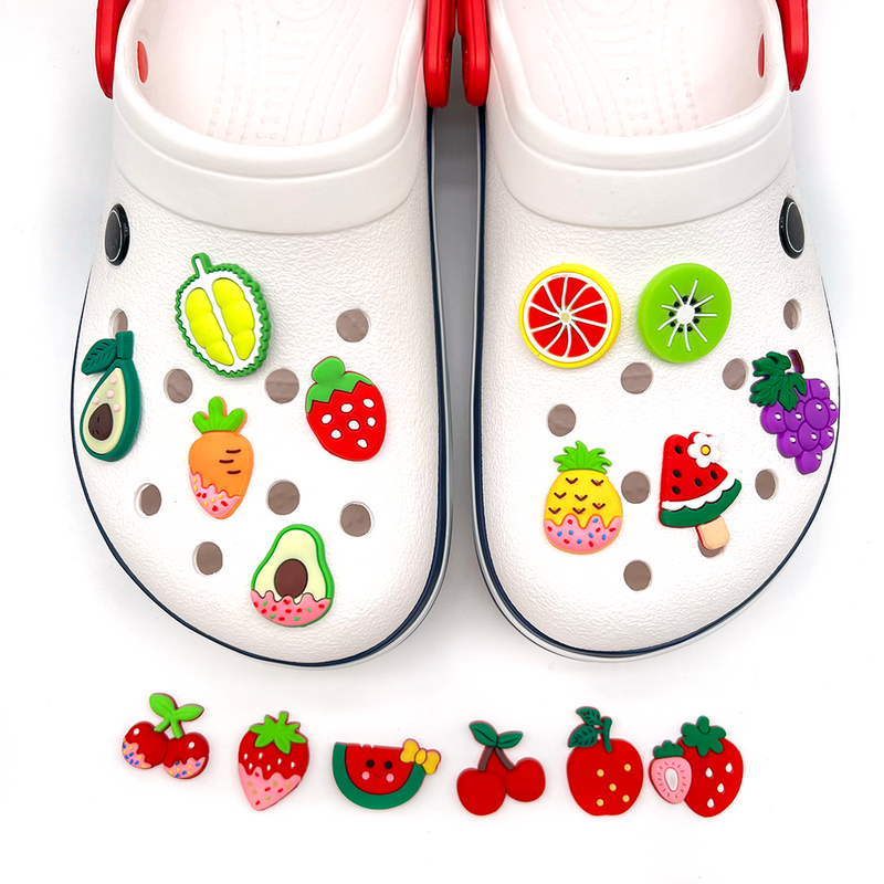Fruit Strawberry Watermellon Collection Shoe Charms for Clogs Sandals Decoration Shoe Accessories Charms for Friends Gifts