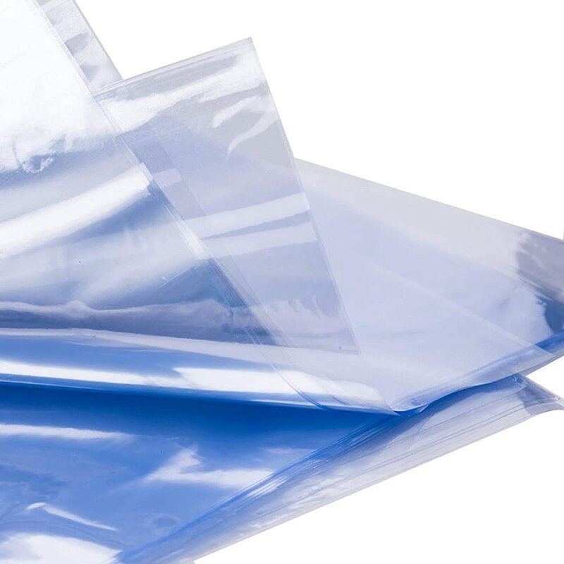 Saco de plástico transparente, DIY Blower Heat Seal, boca lisa, PVC Heat Shrink Film, envoltório do saco, armazenamento à prova d'água, 100Pcs