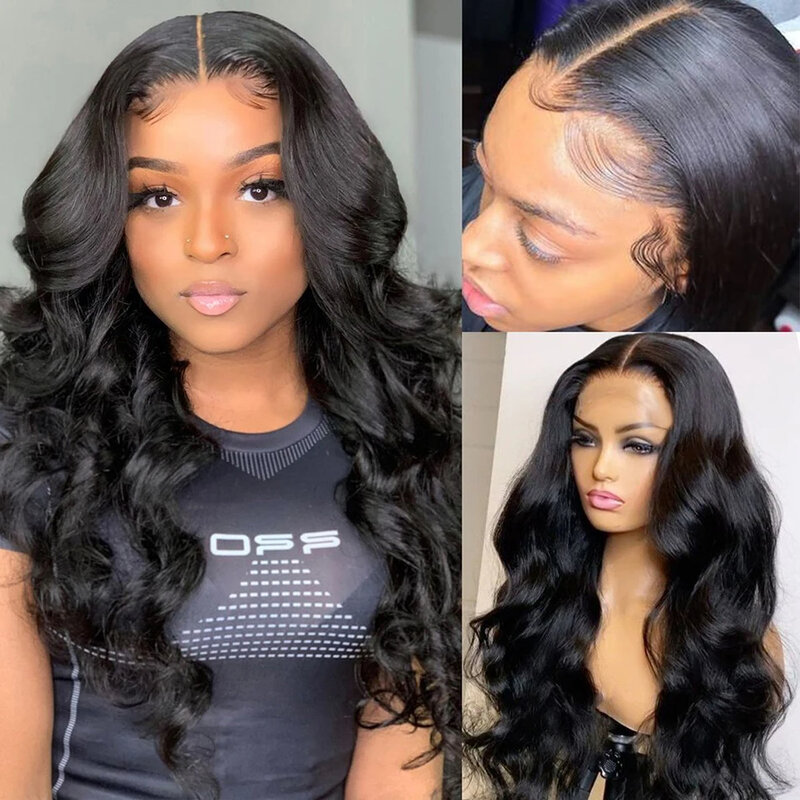 13x6 HD Transparent Lace Front Wig 13x4 Body Wave Brazilian Remy Human Hair 250 Density 30 32 Inches Lace Frontal Wig For Women