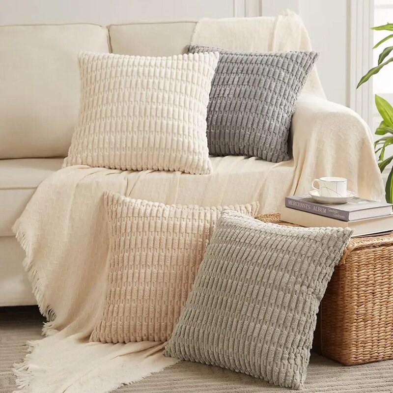 Ensemble de 2 taies d'oreiller décoratives modernes, en tissu de lin, pour l'extérieur, pour canapé, lit, voiture, pour la maison