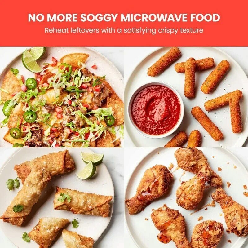 Chefman-Forno Microondas Digital de Bancada Microcrosp, Cook exclusivo e Crisp Power Combo, 1.1 Cu Ft, Dual-Cook, 1000W