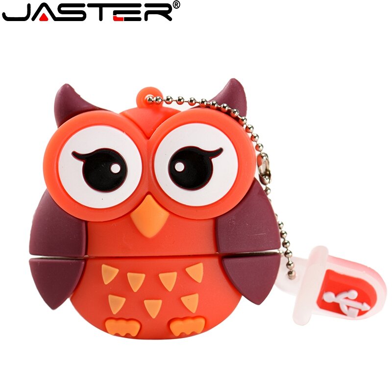 JASTER 64GB การ์ตูนน่ารักเพนกวินนกฮูก Fox Bee USB แฟลชไดรฟ์ USB 2.0 4GB 8GB 16GB GB 32GB pendrive สร้างสรรค์ของขวัญ