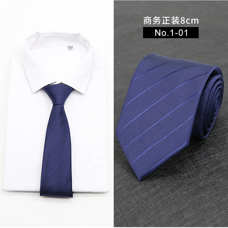 Męski solidny klasyczne krawaty formalny biznes w paski o cienki krawat 8cm dla krawat ślubny chudego pana młodego