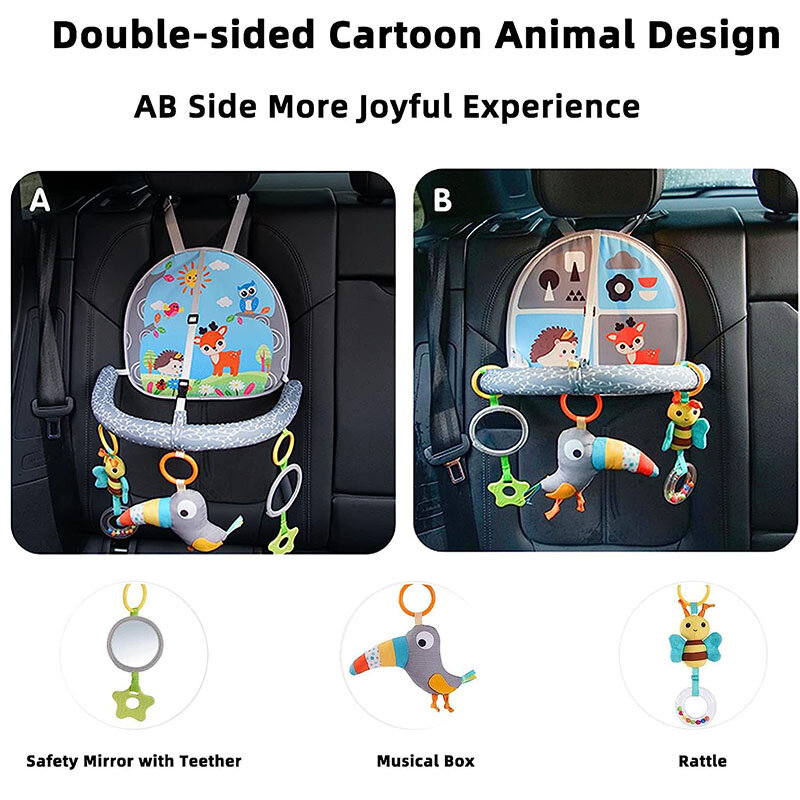 Car Seat Toys for Baby Infant Activity Center Carseat Toys Baby Crib Stroller Hanging Rattles Toys Baby Sensory Toys 0 12 Months