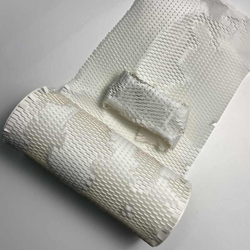 Branco Honeycomb Papel de embalagem, adequado para mover, transporte, biodegradável, reciclável, Eco-friendly, Amortecimento Wrap Roll