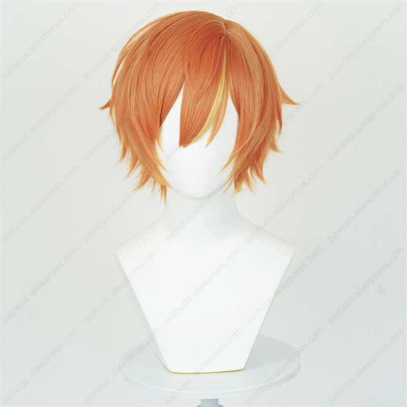Парик для косплея аниме акато шиноми 30 см, короткие термостойкие синтетические волосы оранжевого цвета