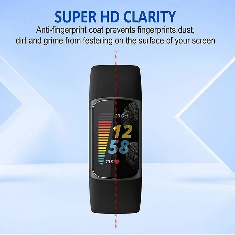 Film pelindung hidrogel kompatibel untuk Fitbit Charge 6 5 4 3 2 pelindung layar