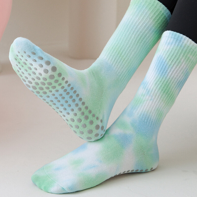 Женские хлопковые носки для йоги, силиконовые Нескользящие носки для пилатеса
