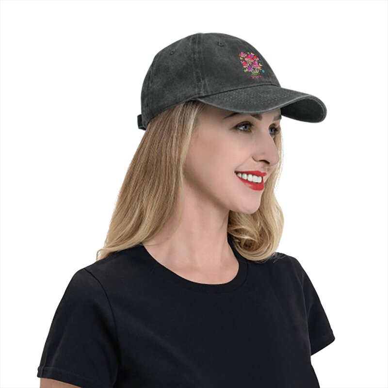 Pure Color Dad Hats Hallucinogenic Women's Hat Sun Visor Baseball Caps Magic Mushroom Peaked Cap