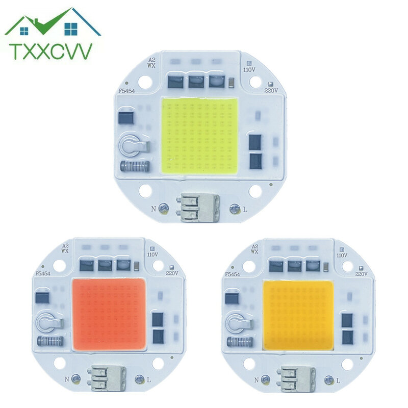 AC110V 220V Chip LED 50W 70W 100W Chip COB tidak perlu Driver manik-manik lampu LED untuk lampu sorot cahaya DIY Gratis pengelasan