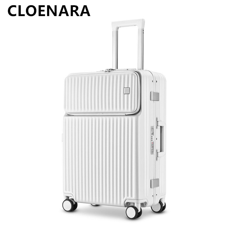 COLENARA 20"22"24"26" Inch High-quality Luggage Men's Business Front-opening Laptop Trolley Case Women's Rolling Suitcase