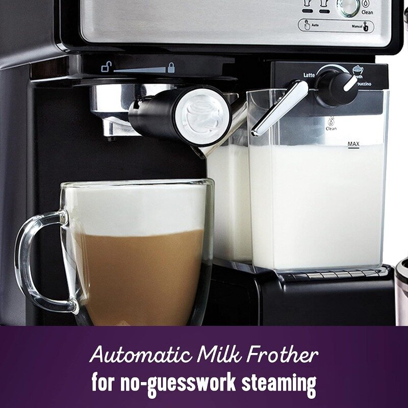 Mr. Coffee Espresso dan mesin cappucino, pembuat kopi yang dapat diprogram dengan otomatis