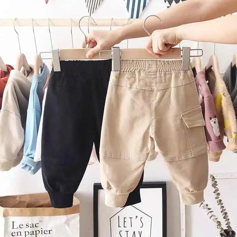Nuovi pantaloni Cargo in cotone per 2-6 anni Solid Boys pantaloni sportivi Casual Enfant Garcon bambini pantaloni per bambini 2-8 anni vestiti