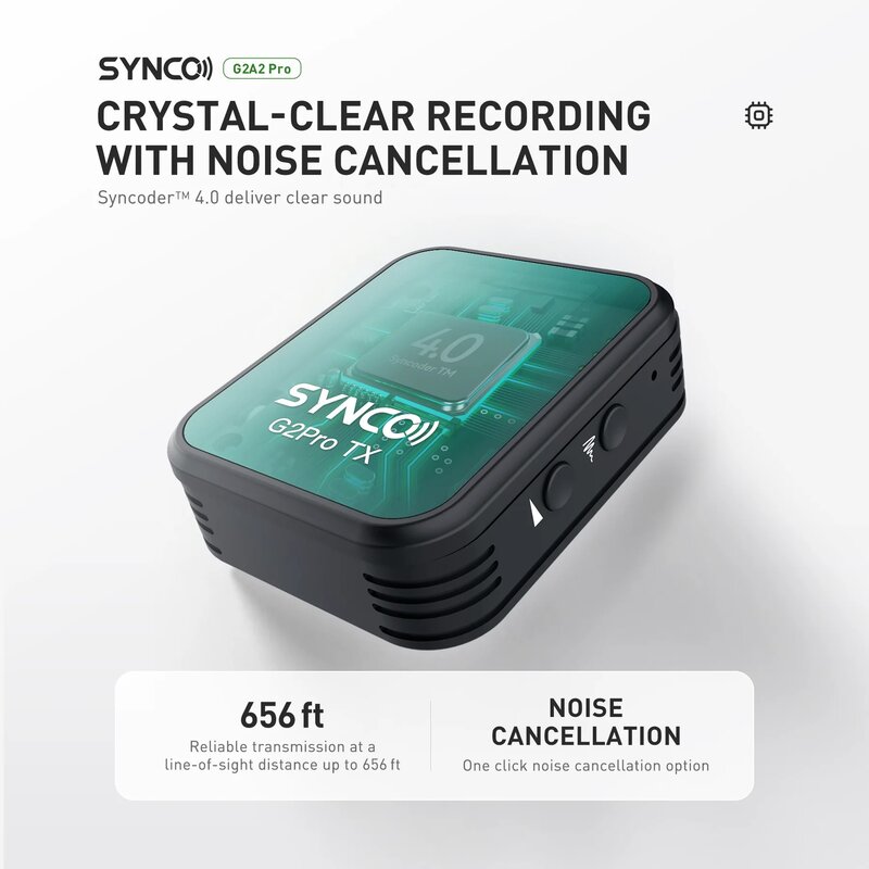 Synco-micrófono inalámbrico serie G2 para Pc, estudio en casa, teléfono inteligente, tarjeta de Audio portátil, condensador Mikrofon, vídeo