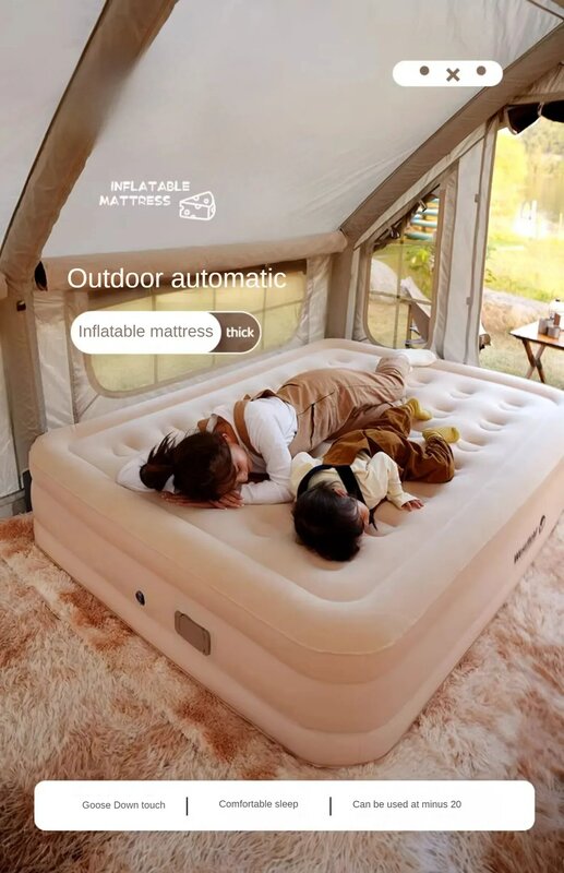 Надувной матрас для домашнего использования, для кемпинга на открытом воздухе и кемпинга осенью и зимой, новая портативная надувная кровать с подушкой