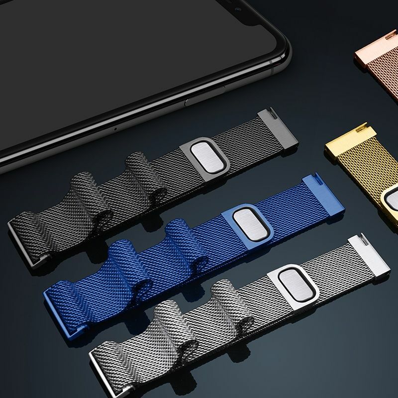 Pulseira de laço magnético Smartwatch para Amazfit, Metal Mesh, Bip 5 Strap, GTS, 4, 2, 2e, GTS2 Mini, 3, GTR, 4, 3, 2, 47mm, 20 milímetros, 22 milímetros