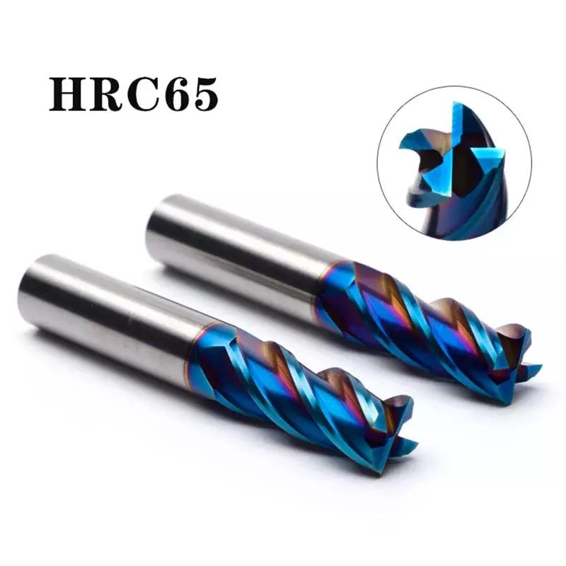 4 Loại Sáo HRC65 HRC68 Carbide Cấp Cối Xay Hợp Kim Carbide Xay Thép Vonfram Xay Cắt EndMillS CNC Dụng Cụ Cắt SUS