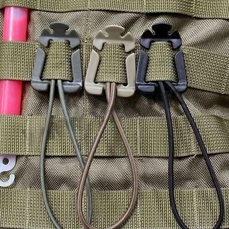 Webbing Fixed Buckle Tactical Cord Clips Buckle Elastic Strap Tie-down Mountain Climb Camp Tools Carabiner Outdoor Hike Bac M3w6