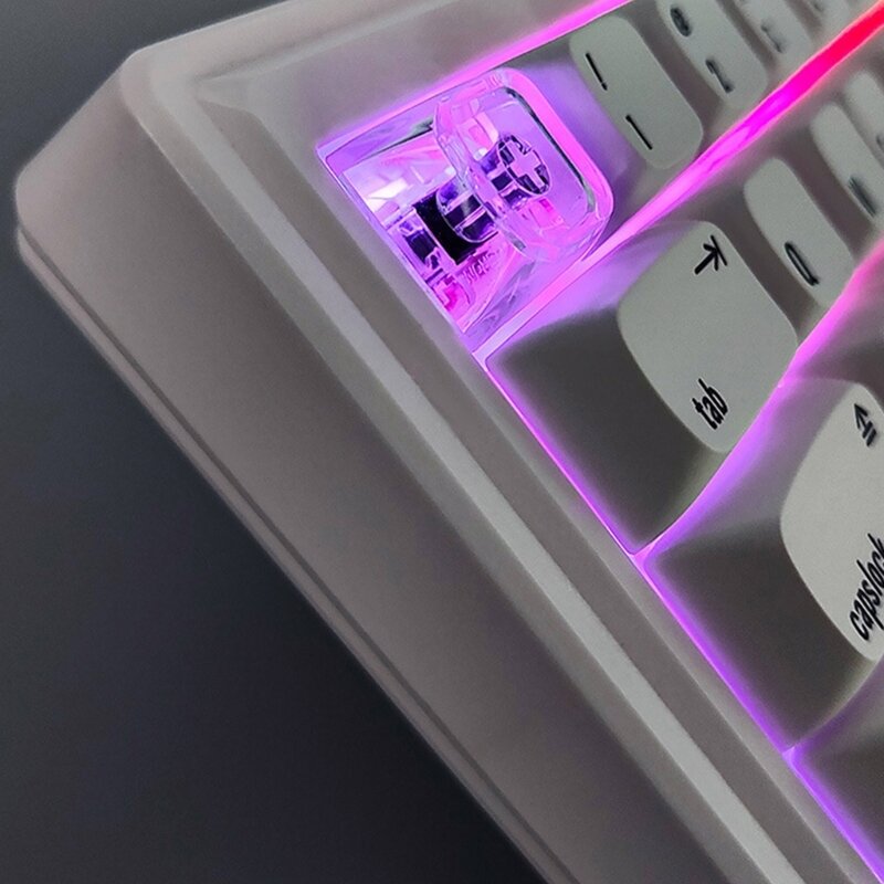 Y1UB 1.75u XDA Keycaps Kosong Game Keycaps Kristal Transparan untuk Keyboard Mekanis
