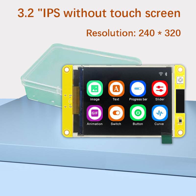 ESP32 Arduino LVGL WiFi e Placa de Desenvolvimento Bluetooth, 3.2 ", 240x320 IPS Smart Display Screen, Módulo TFT Touch