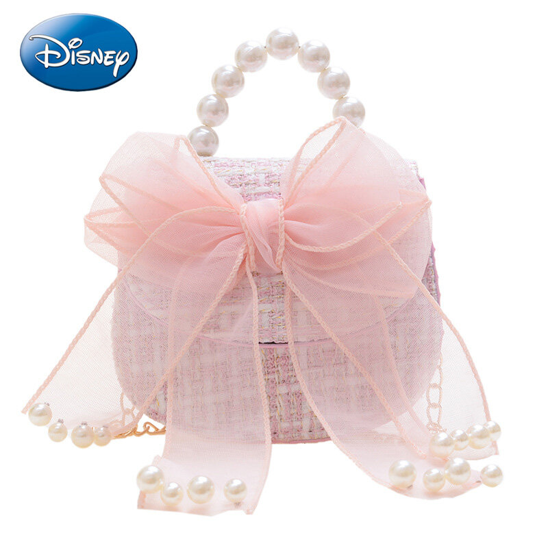 Disney 2023 New Fashion and Trendy Bowknot Shoulder Messenger Handbag Cute Baby Coin Purse Versatile Mini Handbag