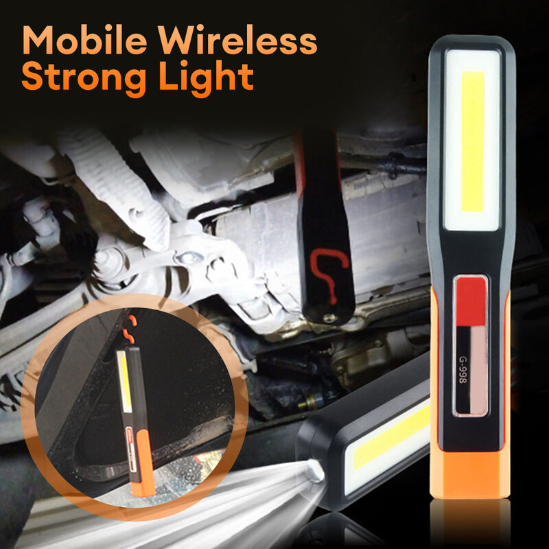 Poderoso COB LED Work Light, Garagem do carro, Lâmpada mecânica, Lanterna recarregável USB, Tocha magnética, Luz de emergência, Luz de advertência