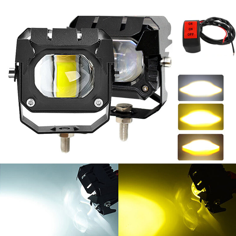Lampu motor 3 "Flush Mount LED, Pods Offroad 12V 24V, lampu sorot 3500K 6000K, lampu kabut Off Road untuk truk Lada Niva 4x4