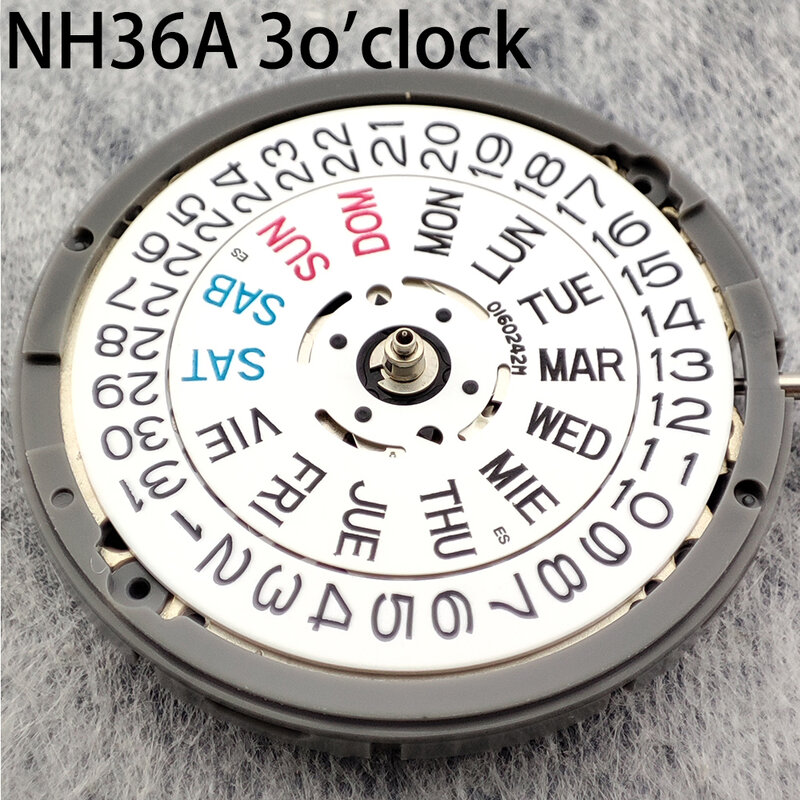Оригинальный японский аксессуар NH36 автоматические механические часы механизм корона на 3 часа дата/неделя запасные части