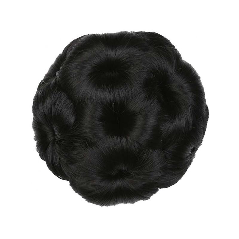 Extensión de moño de pelo sintético de imitación para mujer, coletero ondulado elástico, Donut nupcial, moño rizado, anillo de pelo sintético