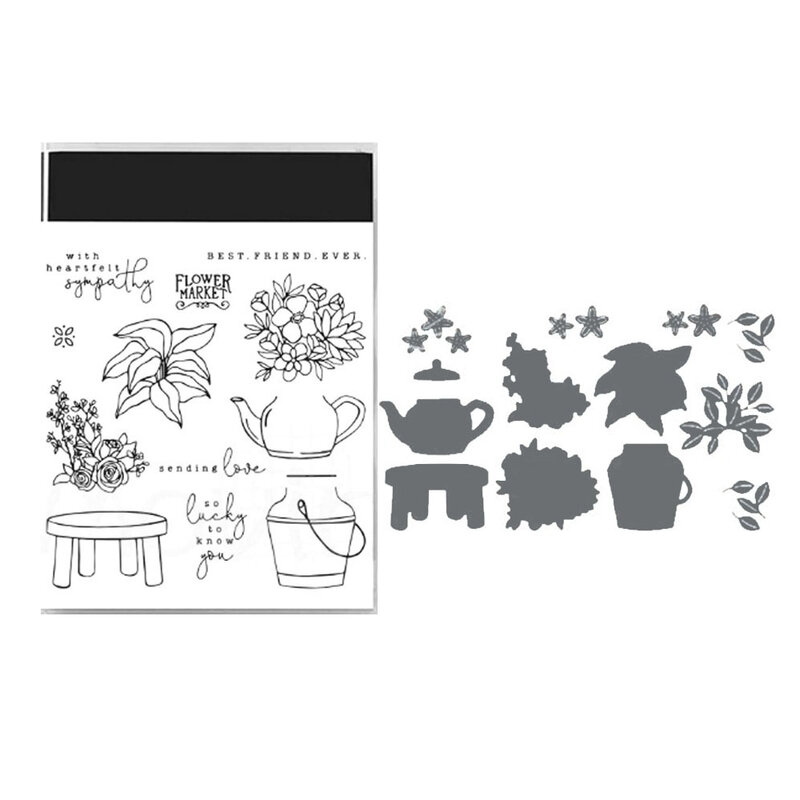 2024 Spring Flowers Animals Wish French Clear Stamps And Cutting Dies German Stampin Making Card Scrapbooking Up Crafts Decor
