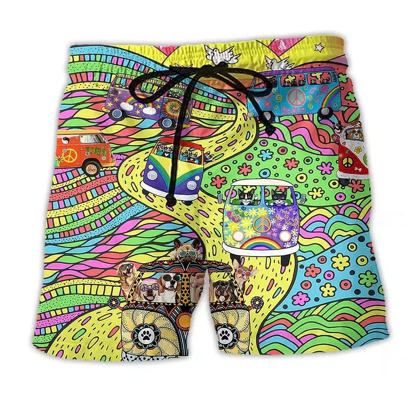 Pantalones cortos de playa para hombre y mujer, Shorts de baño con estampado de Calavera, verano 2024