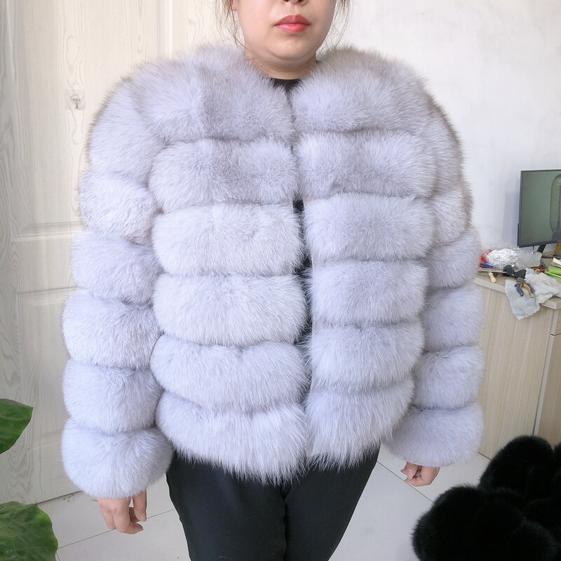Women's winter coats real fox fur coat long sleeves fur coats for women natural fox fur real raccoon Jacket luxury free shipping