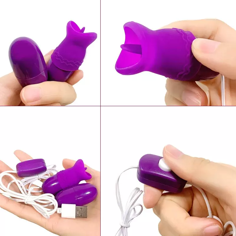 USB Chargeable Sex Toys para Mulheres, Massageador Vibratório, Vibrador de Lamber a Língua, Love Egg, G-Spot Vagina, Estimulador de Clitóris, Masturbação