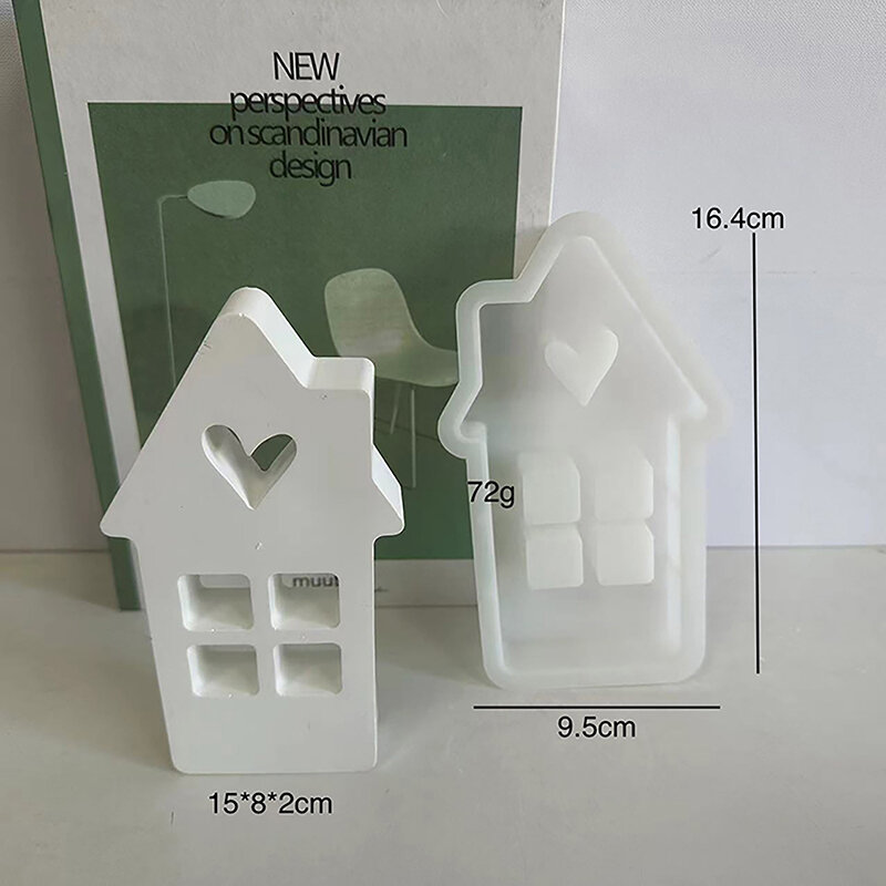 Cute Mini Heart Shaped House Silicone Mold Star Houses Casting Molds Doll Decoration Resin Mold