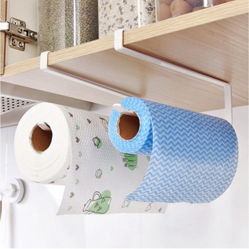 Paper Roll Holder Towel Rack Hanging Shelf Bathroom Storage Toilet Rack Home Kitchen Tissue Accessoriy Wall Stand Hanger Kitchen