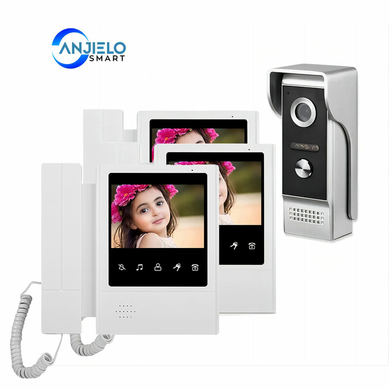 4.3 inch Wired Video Door Phone System Visual Intercom Doorbell with IR Night Vison 700TVL Outdoor Camera for Home Surveillance