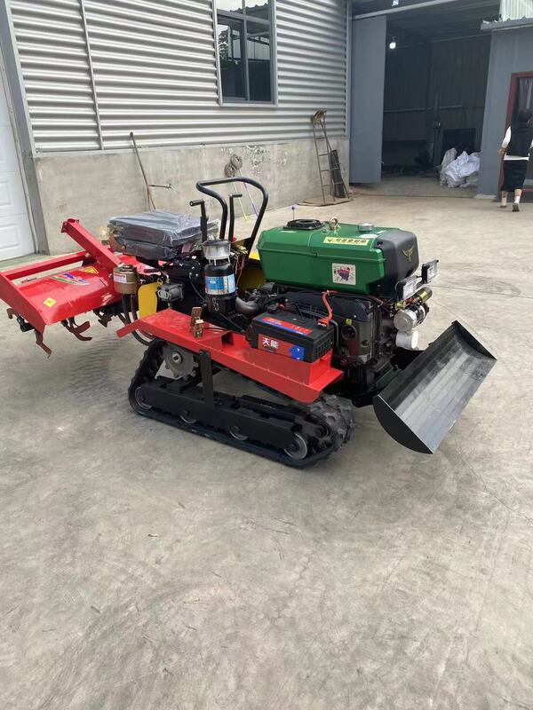 Agricultural Trenching Crawler Tractors Orchard Greenhouse Micro Tiller Tracked Cultivator