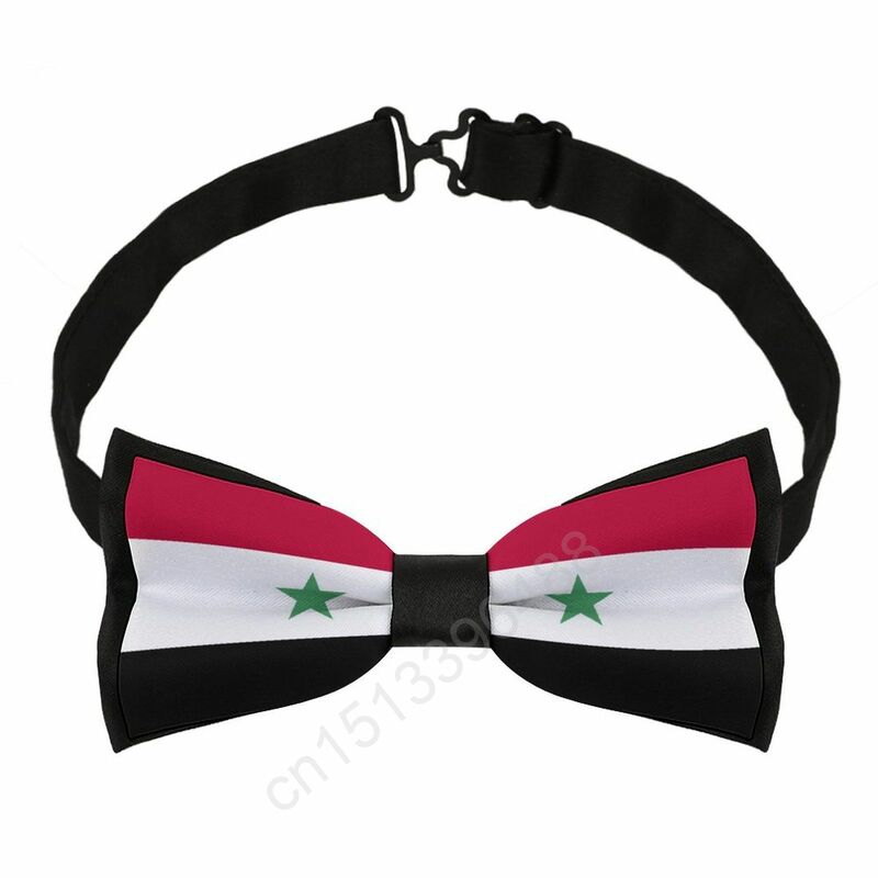 Neue Polyester Syrien Flagge Fliege für Männer Mode lässig Männer Fliege Krawatte Krawatte Krawatte für Hochzeits feier Anzüge Krawatte