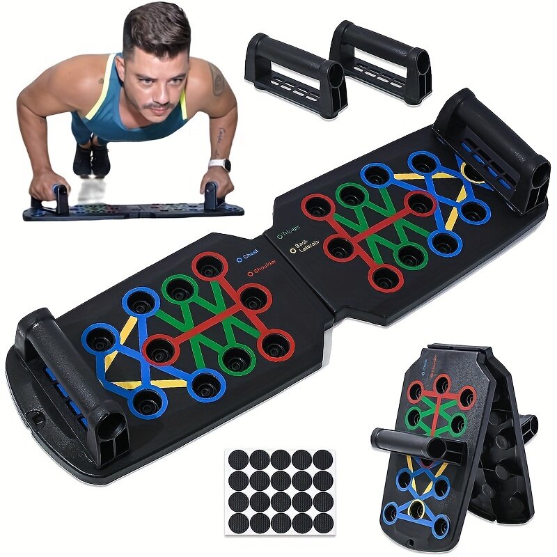 Tragbares multifunktion ales Push-up-Board-Set mit Griffen Faltbare Fitness geräte für das Training von Brust bauch armen und Rücken