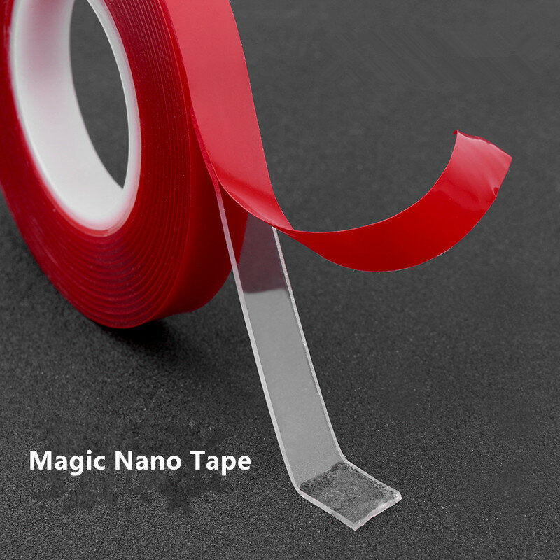 3 m dupla face adesivo adesivo fita nano transparente reutilizável impermeável forte fita adesiva carro limpo proteger adesivo